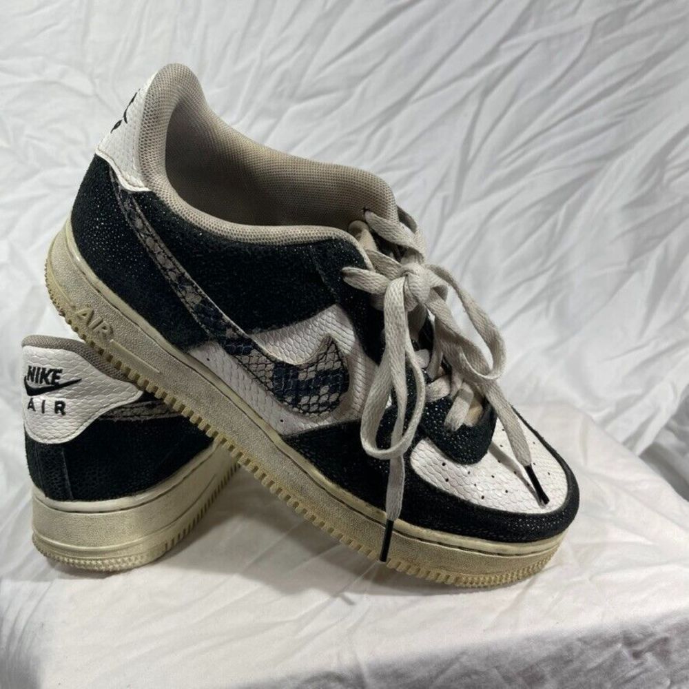 Nike Shoes Air Force 1 Youth 7Y Panda Black White Snakeskin‎ Sneaker 820438-111